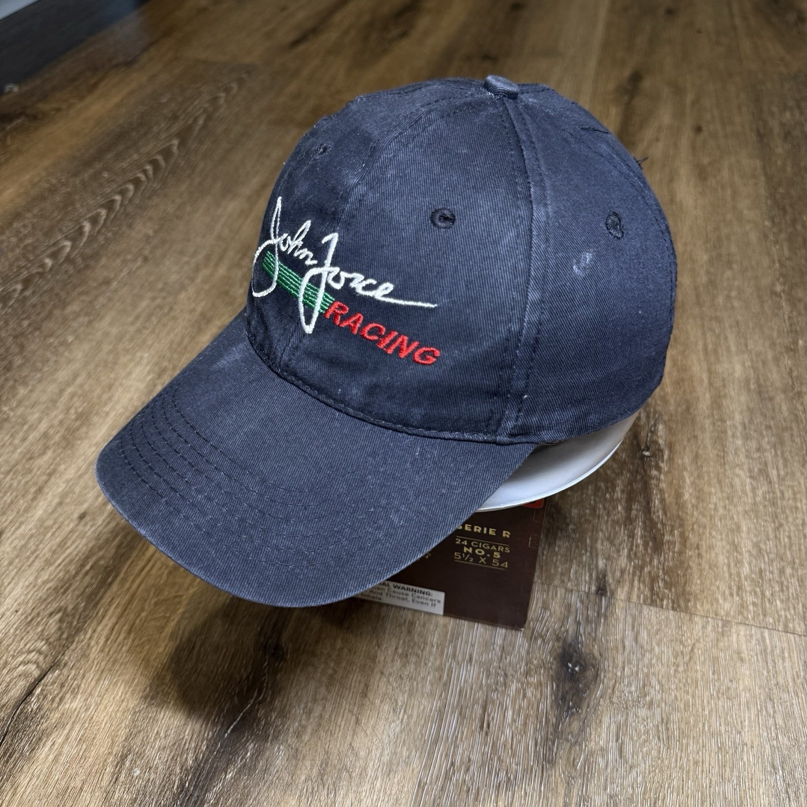 Vintage 90s John Force Castrol Oil Hat Black Adj Strap Embroidered Racing Nascar — image 2 of 5